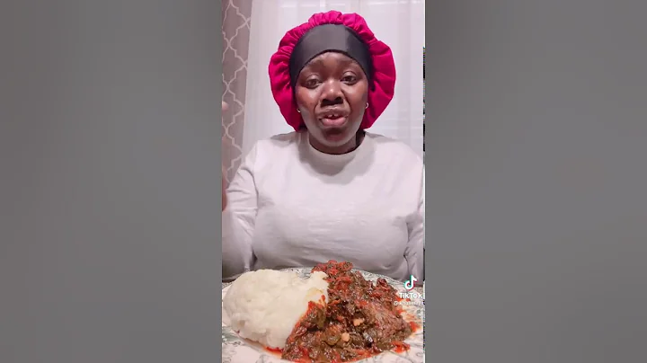 Americanize pounded yam with vegetable soup