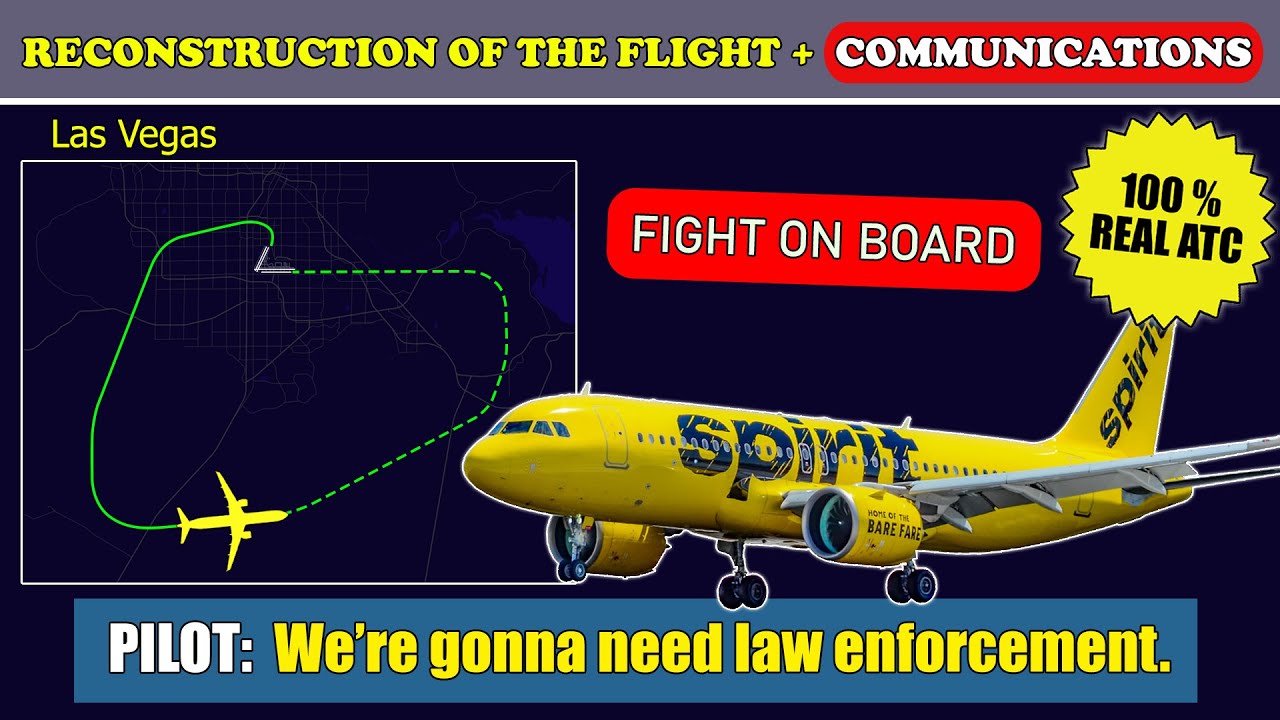 FIGHT on board. Pilots requested law enforcement | Spirit Airbus A320neo | Las Vegas, ATC