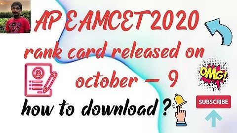 AP EAMCET 2020 results released || how to download rank card ? || don