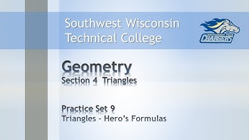 College Math - Geometry Chapter Practice Set 9, “Hero’s Formula”.