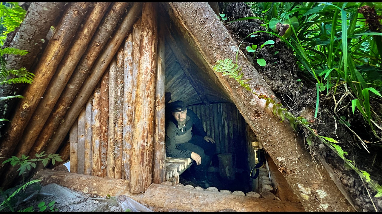 Far from Civilization: Setting Up a Bushcraft Camp Deep in the Wild Forest