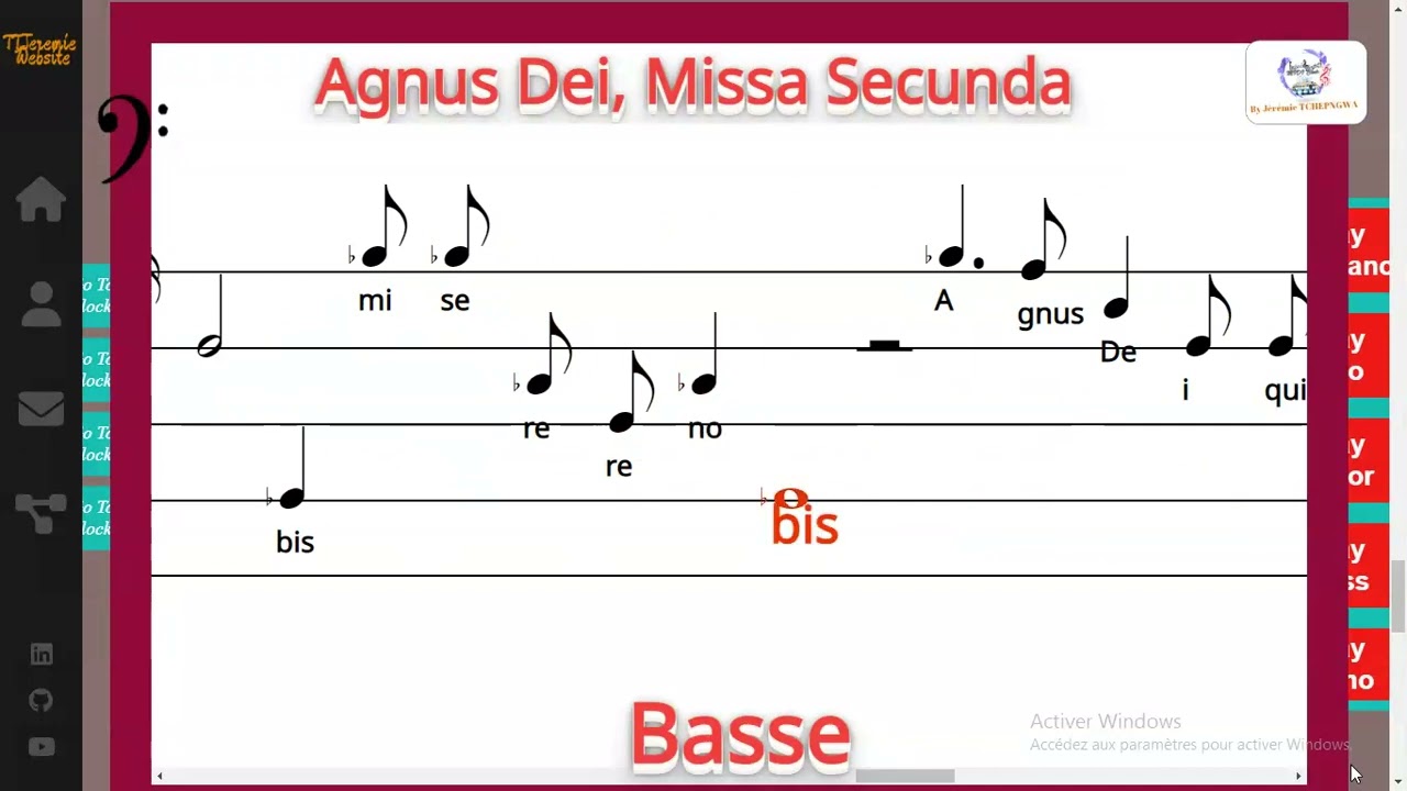 Agnus Dei, Missa Secunda - Auth: Hassler, Hans Johann Leo, Arr: Dewagtere, Bernard - Basse