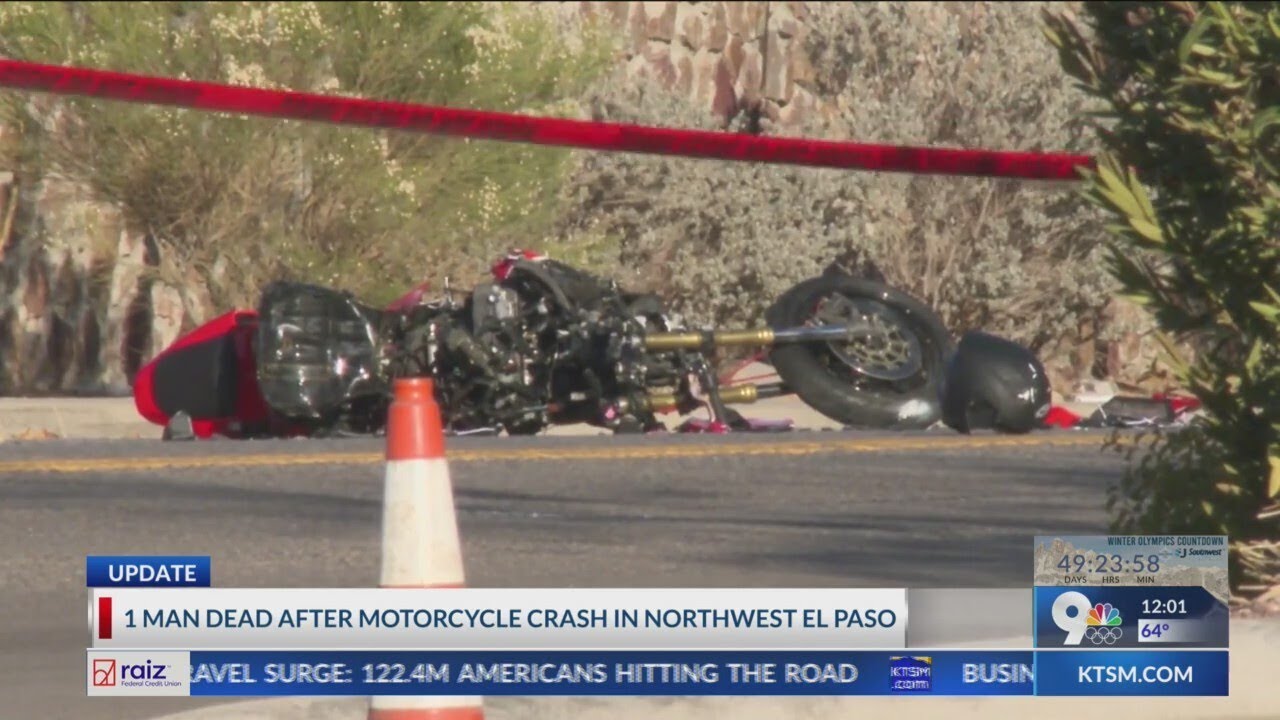 1 man dead after vehicle, motorcycle crash in Northwest El Paso - YouTube
