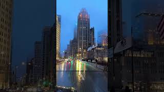 Chicago 🇺🇸♥️ the dream city rain drive 🌧️ let me show you the magic of the Windy City in rain ☔️🤍