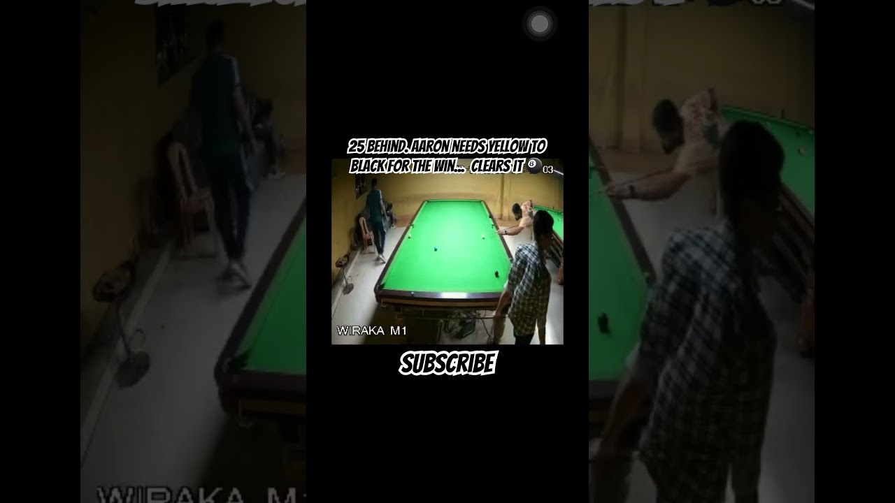 Image of video the 25 behind. Aaron needs yellow to black for the win...  Clears it  #Snooker #Snookerplayer #Trending 3