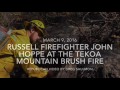 Russell firefighter John Hoppe battles Tekoa Mountain brush fire