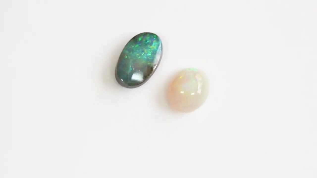 Natural solid opals 1.70ct set of 2