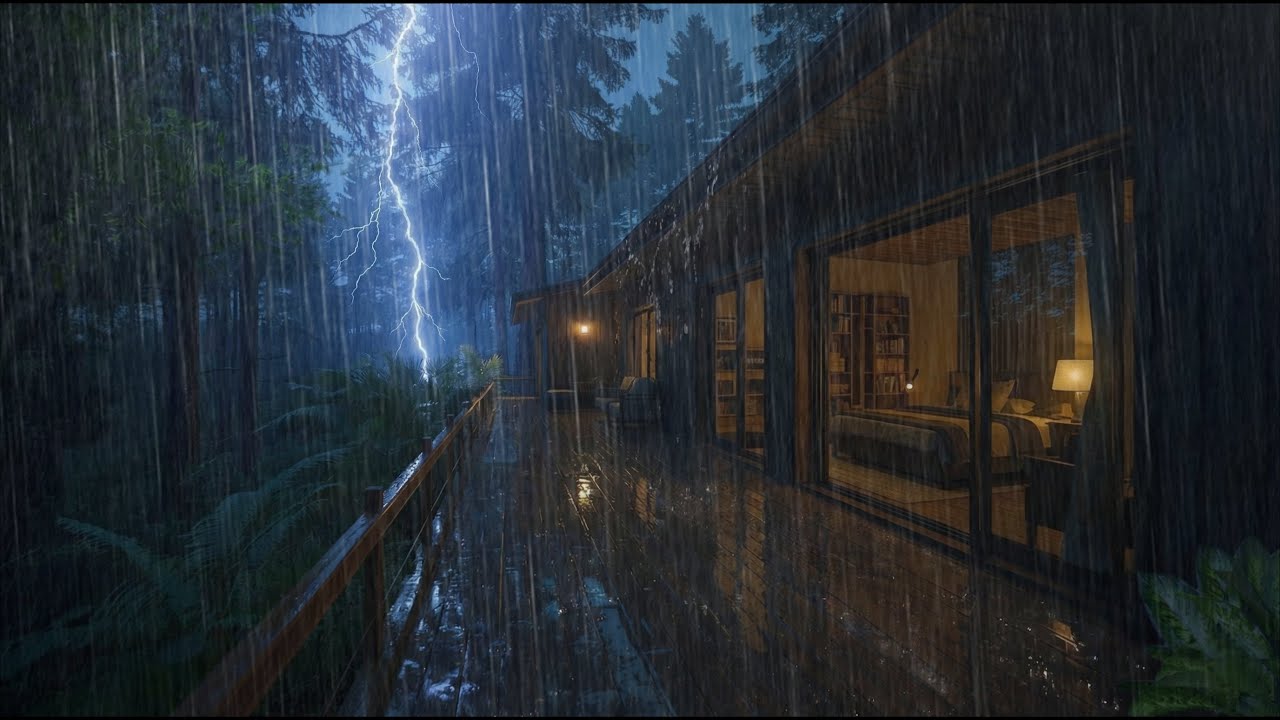 Gentle Night Rain Sounds for Sleep🌳| Forest Ambience, Relaxation, Focus, Meditation