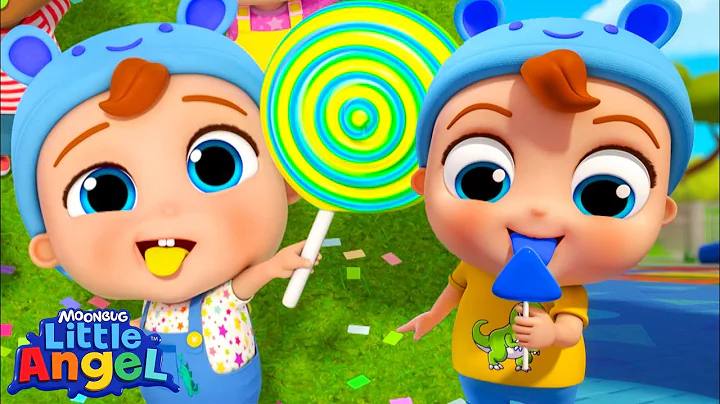 Colorful Lollipop Song 🍭 Little Angel Nursery Rhymes and Kids Songs | Bingo and Baby John