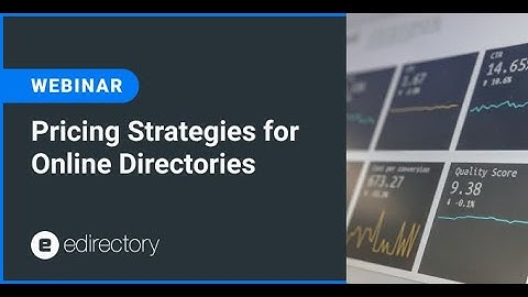 eDirectory Webinar - Pricing Strategies for Online Directories in 2022