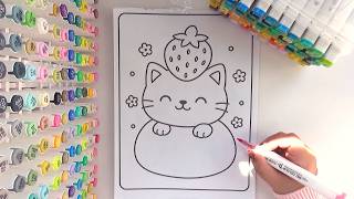 Cute Cat Dumpling Coloring Page Satisfying Art