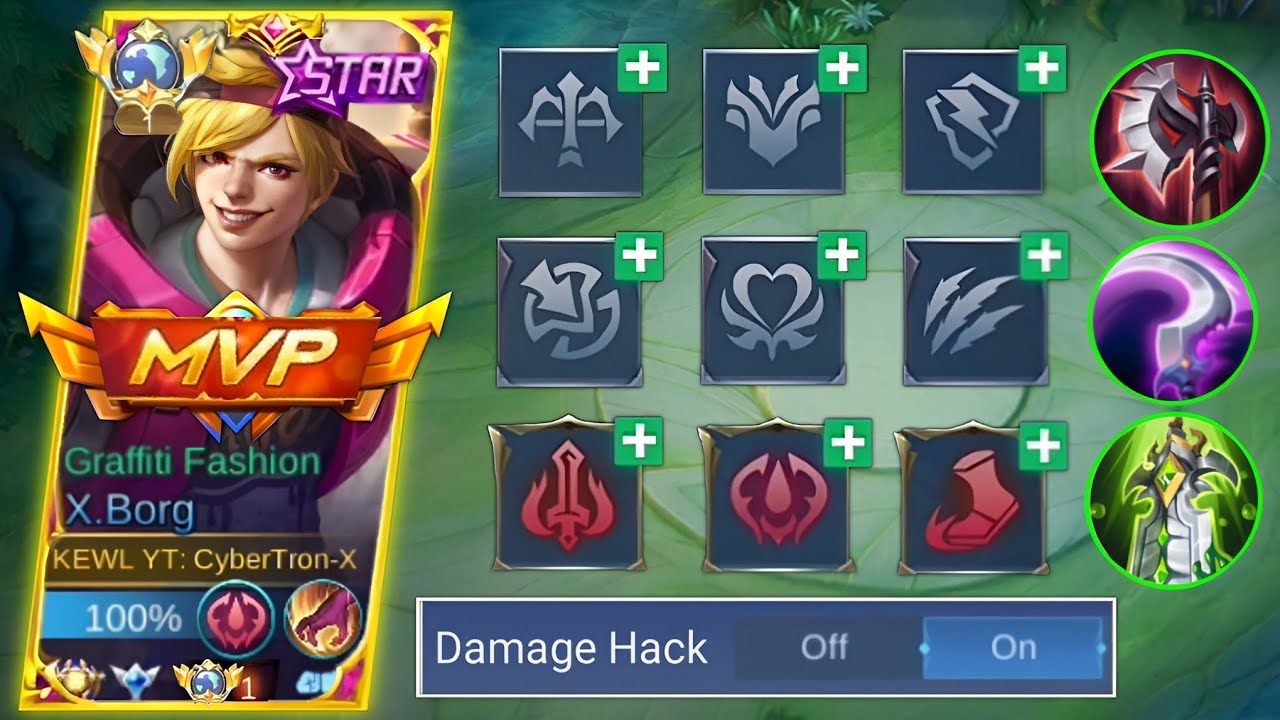 NEW X.BORG BUILD AND EMBLEM FOR DAMAGE HACK!! | X.BORG BEST BUILD AND ...