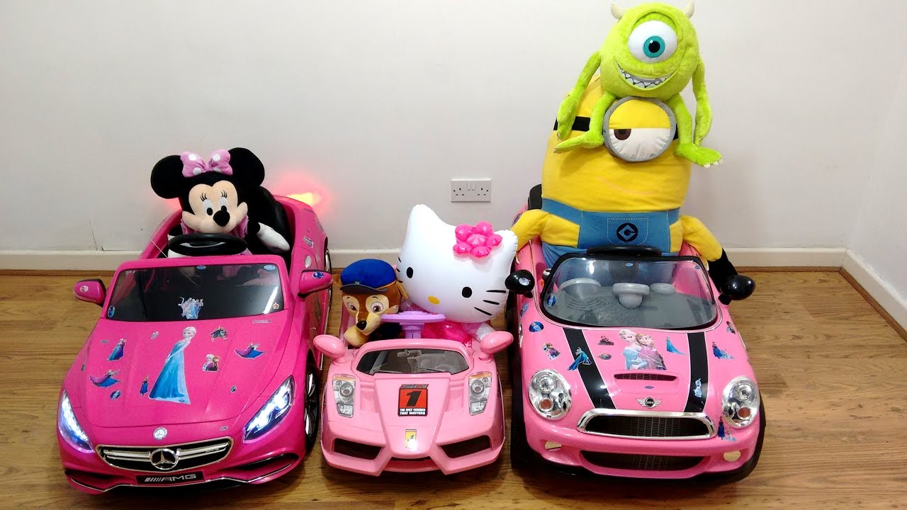 games people play PINK SUPERSIZED RC RIDE ON CARS GONE CRAZY!! Mercedes Mini Cooper Ferrari