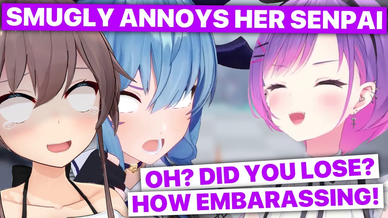 Towa Smugly Annoys Her Senpai (Matsuri, Suisei, Towa, Koyori / Hololive) [Eng Subs]