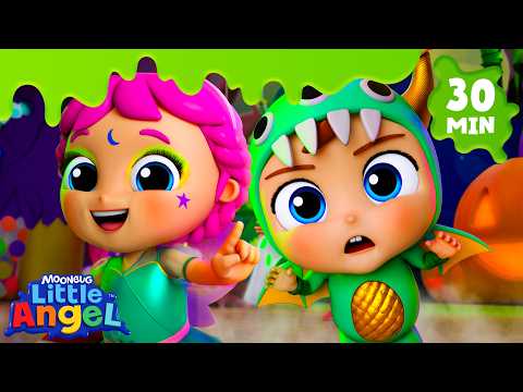 Family Halloween Costume Try-on! | Little Angel and Cocomelon Nursery Rhymes