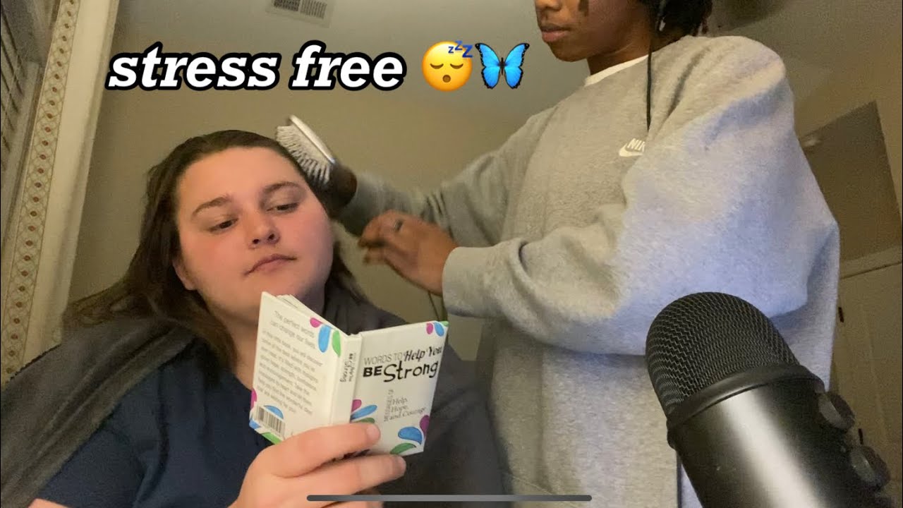 (asmr) brushing my gf hair🌈💞/ chill vibez