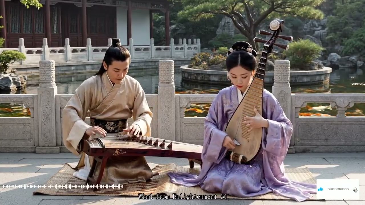 Лес бамбука – флейта и гучжэн с дождём и ветром для глубокой медитации и сна