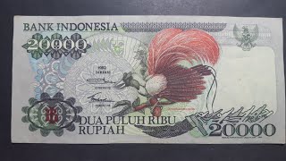 Indonesia's pretty cool 20,000 rupiah 1992