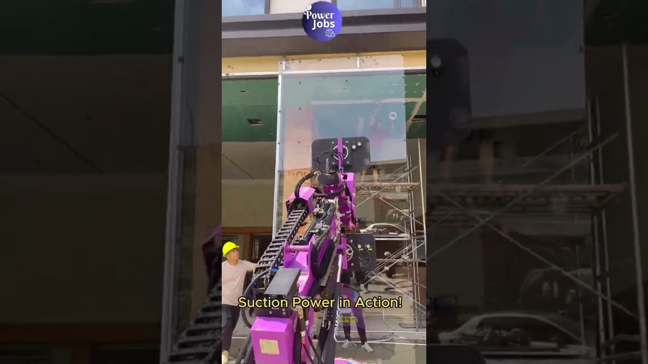 🤖 Glass Installation Without Hands! 🪟 Vacuum Robot in Action!