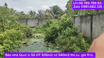 Bán nhà lầu mặt tiền quốc lộ 50. DT 963m2 có 540m2 thổ cư. Giá 11 tỷ. Gò Công Tây tiền Giang.