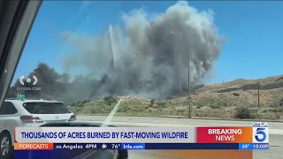 Massive brush fire near 5 Freeway in Gorman forces evacuations