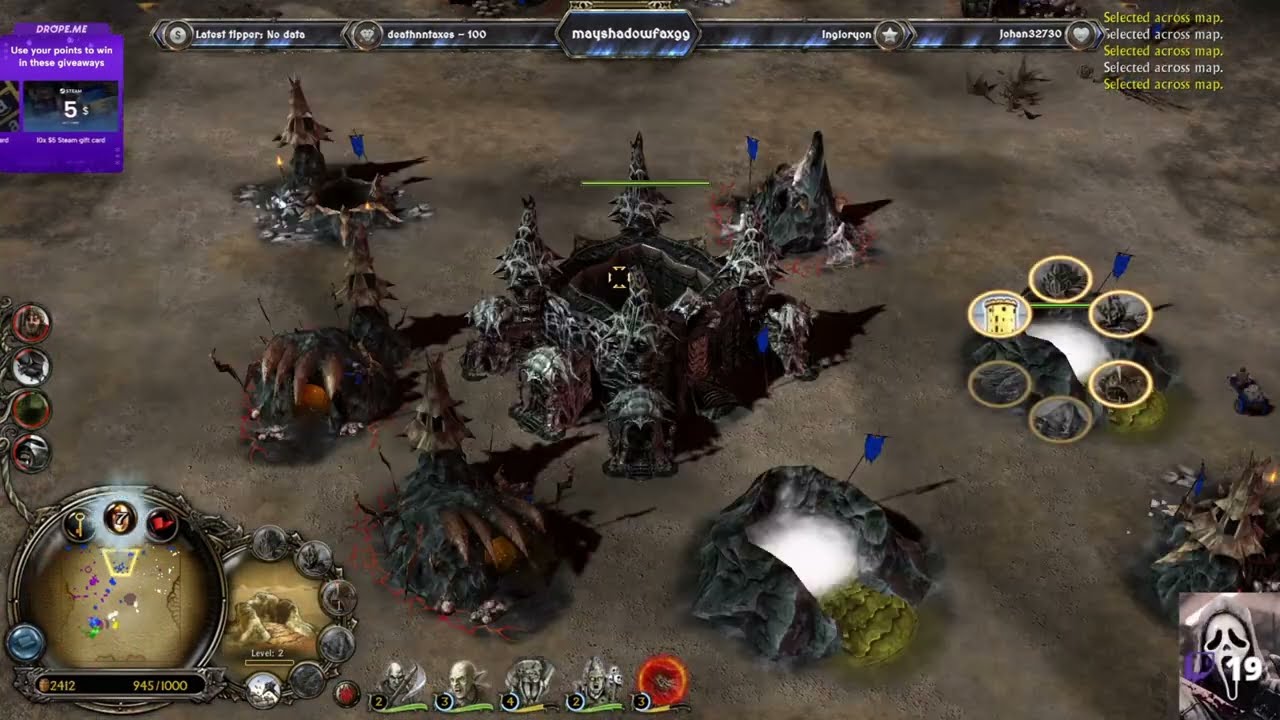 Udun Old Forgotten Volcanic Map 3v3 Dragons Dwarf Elves Uruk in One Game | LotR BFME2 RotWK v2.02