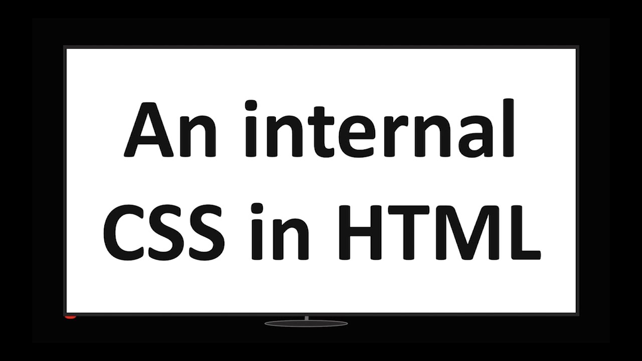 An internal CSS in HTML | Web Programming - YouTube