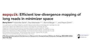 B Ekim. mapquik: Efficient low-divergence mapping of long reads in minimizer space