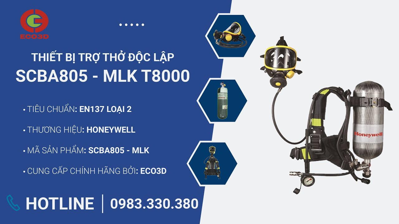 SCBA805 – MLK | Thiết bị trợ thở độc lập chuyên dùng cứu hộ cứu nạn | Lính cứu hỏa | ECO3D