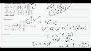 Inverse and solution or Matrix + Example # 7 & 8 (Part 4) .avi