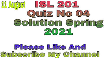 ISl 201 Quiz 4