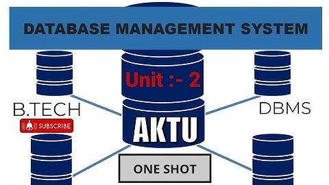 Database Management System Unit :-2 One Shot Video || Full Explanation AKTU  B.Tech 2nd & 3rd Year.!