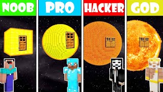 Minecraft NOOB vs PRO vs HACKER vs GOD SUN BASE CHALLENGE in Minecraft ! AVM SHORTS Animation