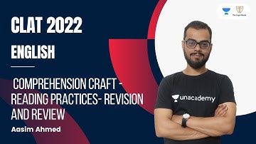 Comprehension Craft - Reading Practices - Revision and Review l English l CLAT 2022 l Aasim Ahmed