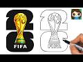 How to Draw FIFA World Cup 2026 Trophy and Logo | Soccer Fan Art
