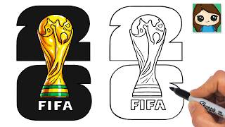 How to Draw FIFA World Cup 2026 Trophy and Logo | Soccer Fan Art