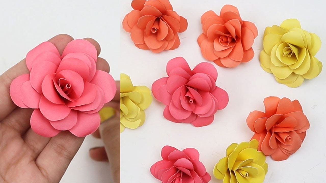 3 Paper Flowers Rosé Diy 10cm