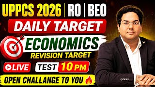 UPPCS 2026|RO|BEO Daily Target Economics Revision Target  Today Live Test 10Pm Open Challange to You