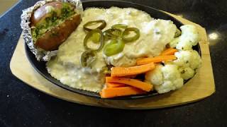 Chicken steak with jalapeno sauce -