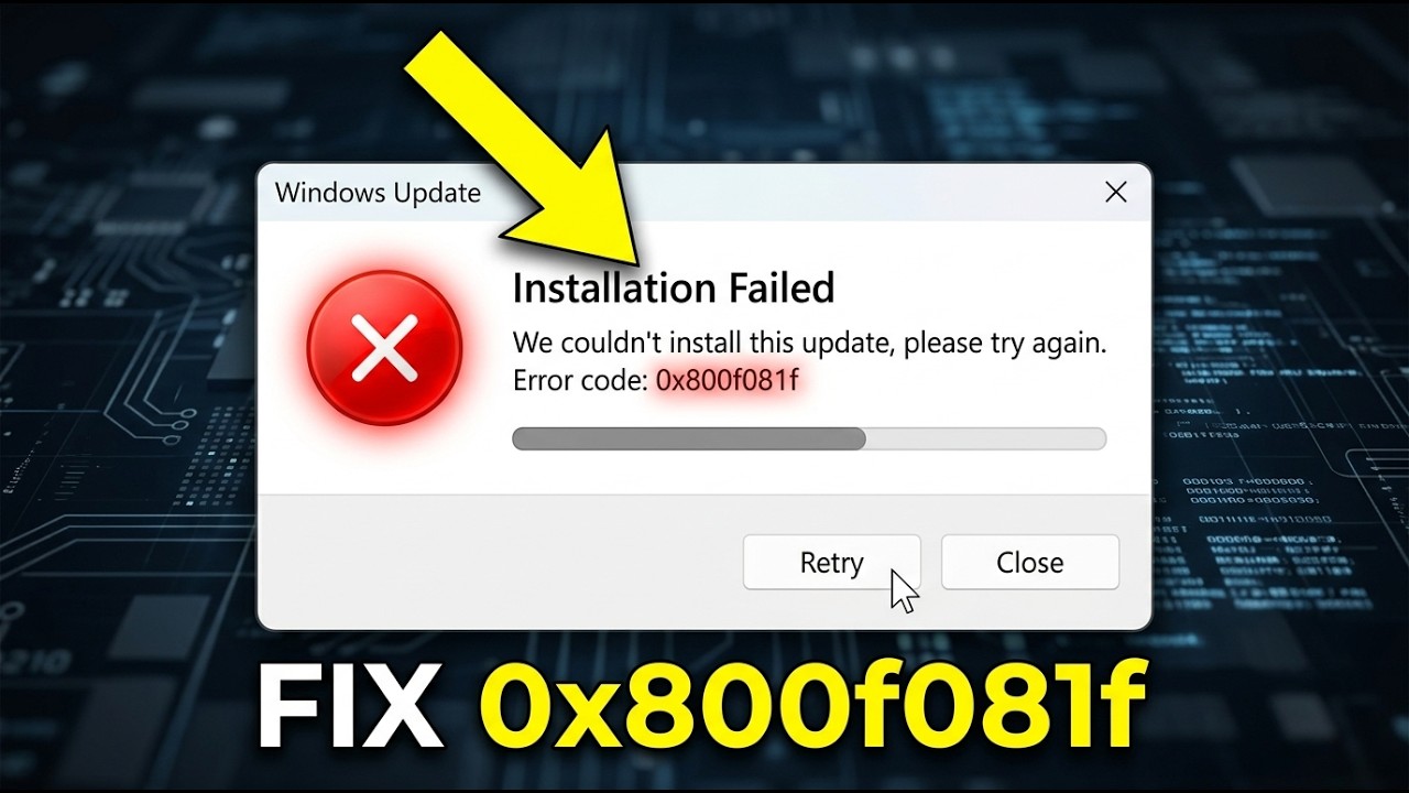 How to Fix Install Error 0x800f081f on Windows 11 (Easy Fix 2026) - YouTube