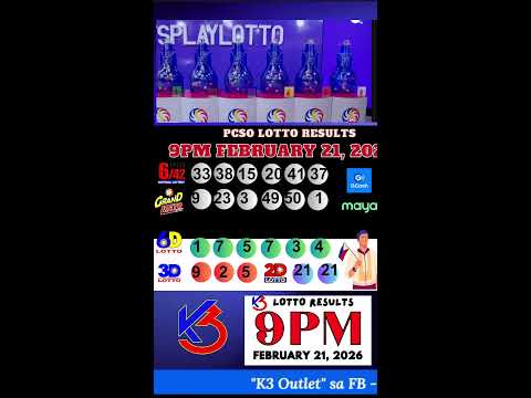 (LIVE) Lotto Result Today 9pm Draw February 21, 2026 Swertres Ez2 PCSO Live Result