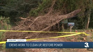 Crews work to clean up, restore power after storm