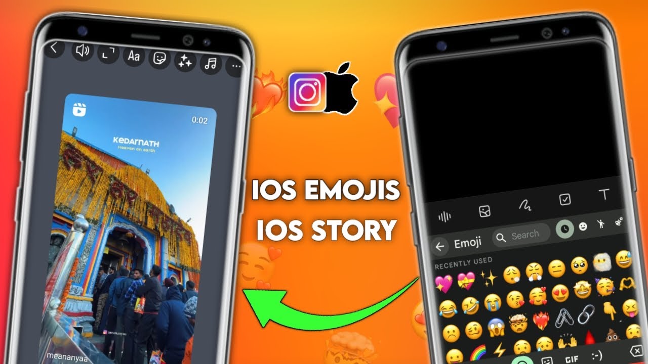 Ios Round Story iPhone story on Android Instagram 🤯 | ios emojis & round edge story ...