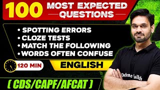 CDS English: Spotting Errors, Cloze Tests, Match the Following and Words Often Confuse | CDS 2024
