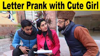 Letter Prank With Cute Girl | Allama Pranks | India | Pakistan