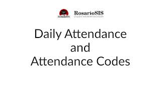 Daily Attendance And Attendance Codes