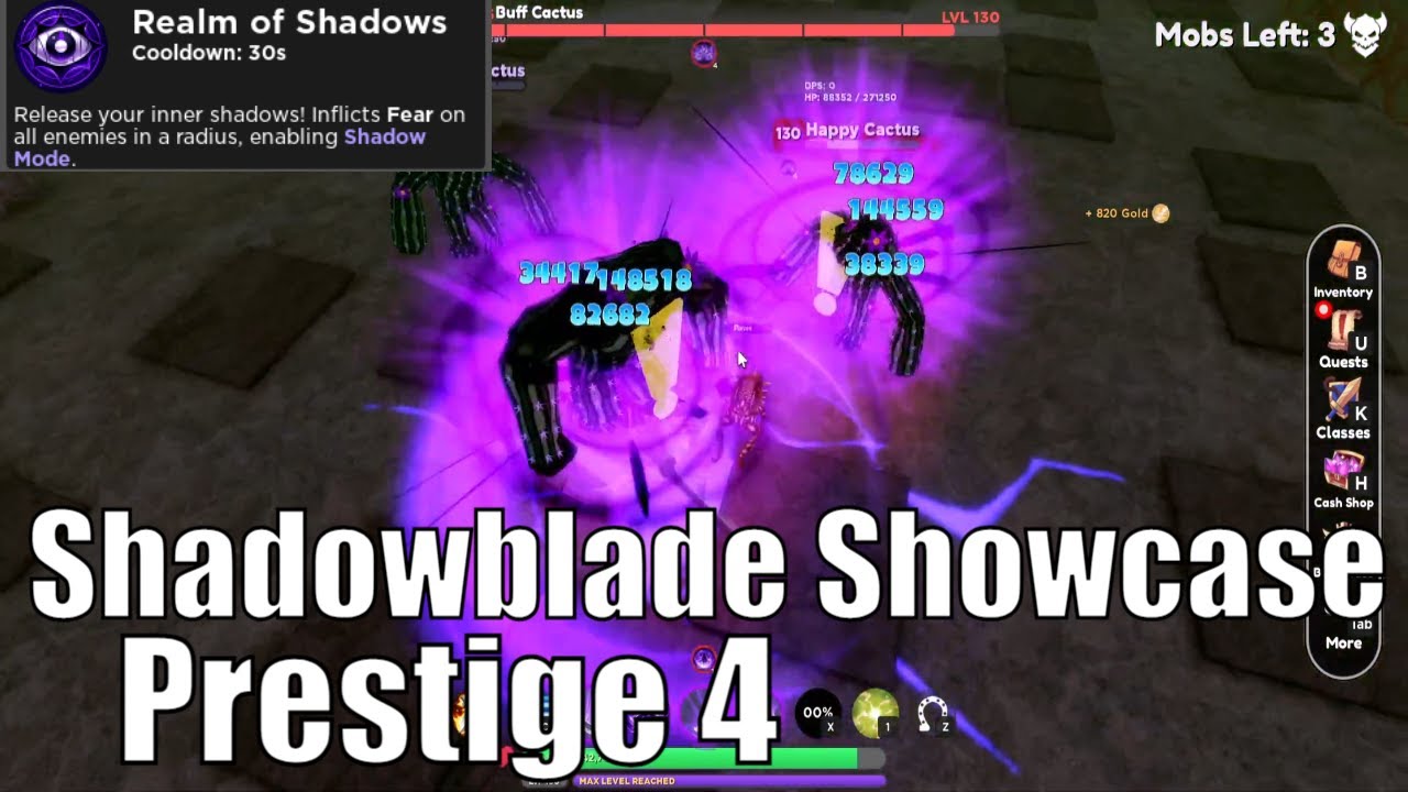 Shadowblade Prestige 4 Class Showcase All Skills and Abilities