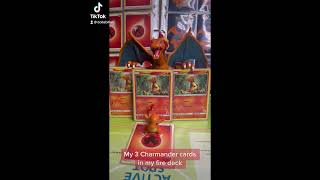 My 3 Charmander Cards in my Fire Deck