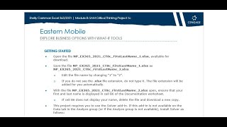 Shelly Cashman Excel Module 8 SAM Critical Thinknig Project 1c SC_EX365_2021_CT8C ||  EASTERN MOBILE