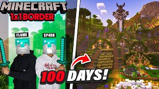 We Survived 100 Days in a 1x1 BORDER in Minecraft!